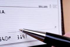 pen writing a cheque
